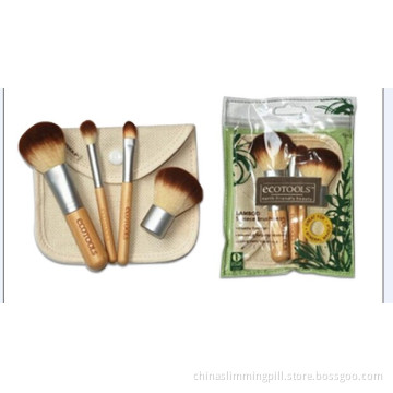 100% Original Bamboo Makeup Brushes with a Cloth Pouch Synthetic Bamboo Brush for Makeup